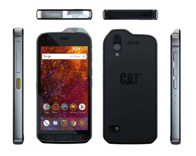 Smartphone-ul Cat® S61, acum la vânzare Dotat cu instrumente de lucru: imagistică termică integrată, senzor pentru măsurarea calității aerului din interior și măsurarea distanței asistate de laser